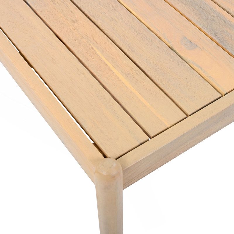 Table basse d'extérieur en bois d'acacia, Teck clair
