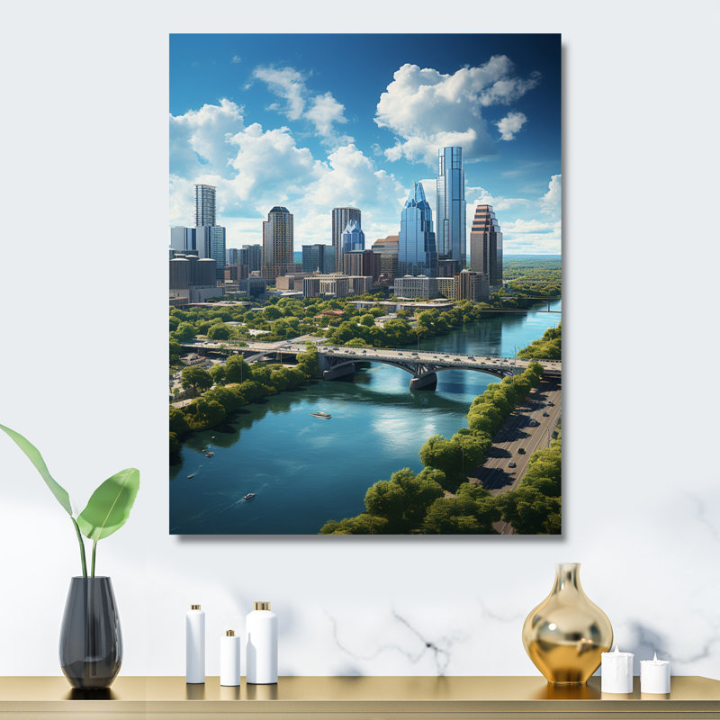 Austin City pendant le II - décoration murale en métal Austin, H 32 po x l 24 po x P 1 po