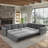 118" Oversize Convertible Sleeper Sofa With Nailhead Trim, Upholstered Sofa Couch With Pull-Out Bed-46215795
