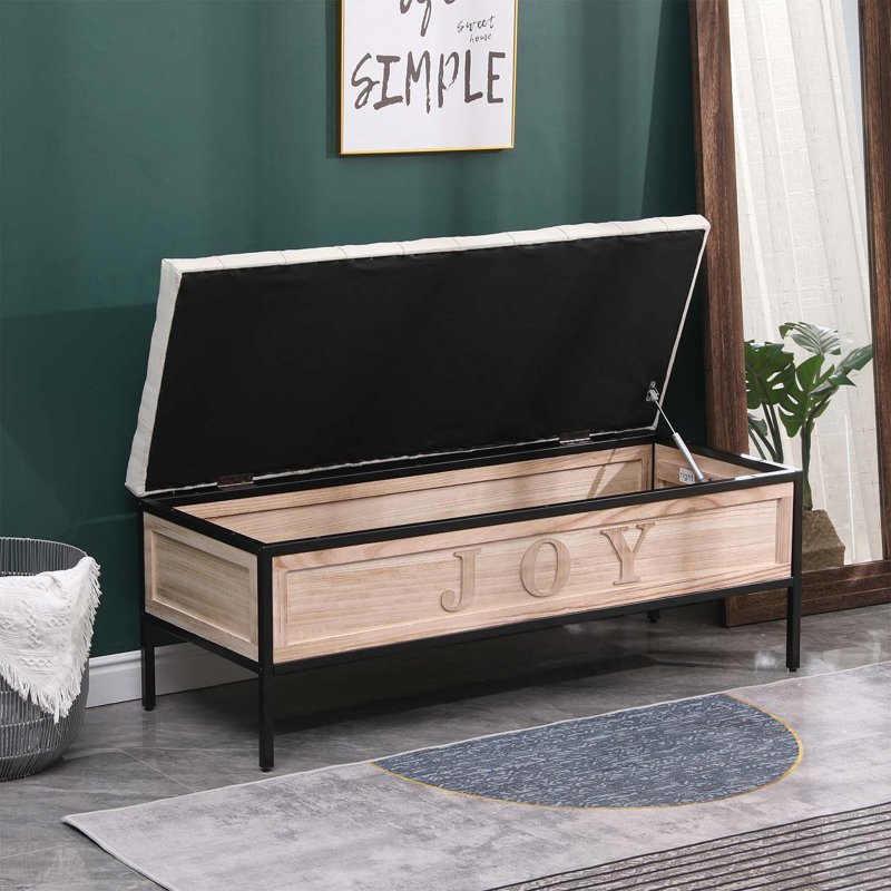 Banc capitonné de 48,42 po de largeur, Lin beige