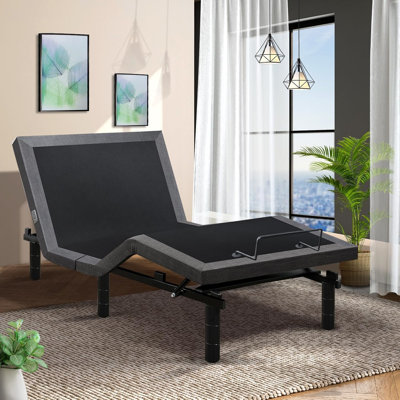 Base de lit réglable avec 19 fonctions de contrôle, application Bluetooth, massage double, ports USB de type A + C, inclinaison de la tête / du pied, gravité zéro, lumières sous le lit
