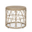 Table d'appoint Boho Brown PE Rattan - Table de bout en osier 19,75 pouces avec design en boucle pour patio extérieur et décoration intérieure