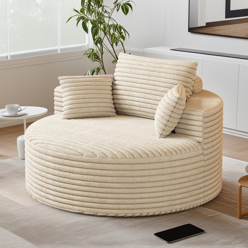 Fauteuil demi-tonneau 50 po, Beige