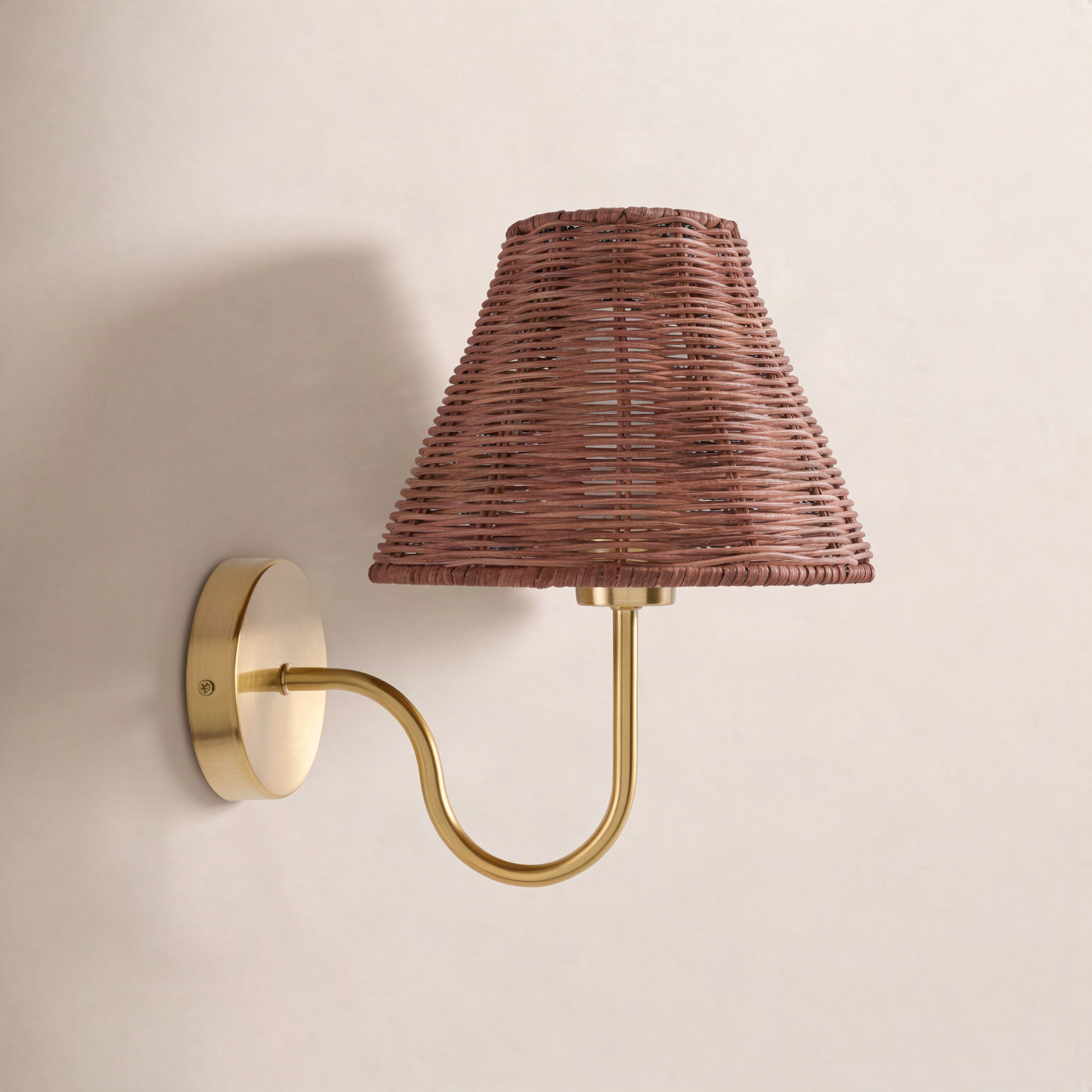 Single Light Armed Sconce, Dark Brown