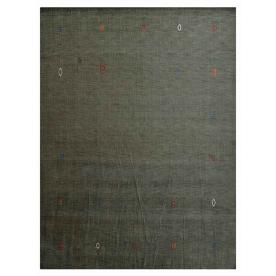 Tapis Napavine en laine écologique tissée à la main, 122 x 183 cm, rectangulaire, vert, design contemporain, idéal pour le salon ou la chambre.