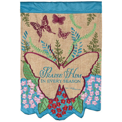 Garden Flag Butterfly Praise Him