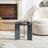 Round Coffee Table Black Oak Wood Surface And Black Metel Feet-128849828-128849831