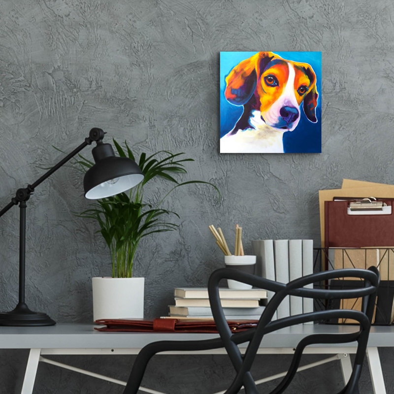 "Beagle - Martin" par Dawg Painter, H 12 po x l 12 po