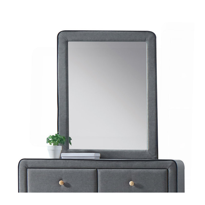 Miroir en tissu gris clair