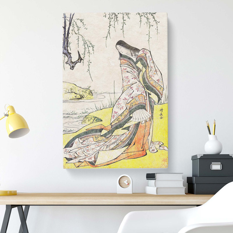 A Court Lady by Torii Kiyonaga - Wrapped Canvas, 50cm H x 35cm W x 3cm D