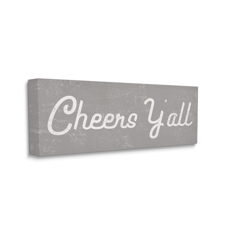 «Cheers Y'all Country Saying Happy Hour», Toile tendue, H 17 po x l 40 po