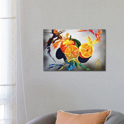 Orange Explosion by Andrew Harr - Wrapped Canvas Painting
