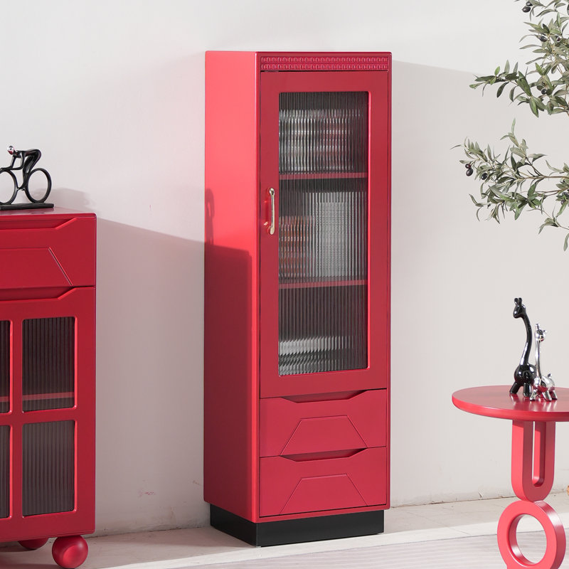 Modern and Simple Rose Red Display Cabinet