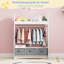 Children's wardrobe, open-style mirrored wardrobe with 1 shelve and 3 drawers-925276233