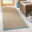 Tapis naturel / turquoise en bambou Chester-1992292951