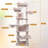 68In Multi-Level Green Cat Tree Tower With Hammocks, Cat Cave, And Scratching Posts For Multiple Indoor Cats-901286803