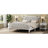 Antique White Headboard Bed Frame, Solid Wood, Queen, No Box Spring Required Queen Frame With Wood And Exquisite Headboard, Spring, Look-501926908-501926910