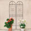 Ensemble de 2 treillis de jardin en métal 86,7 "x 19,7" antirouille pour plantes grimpantes-1571660230