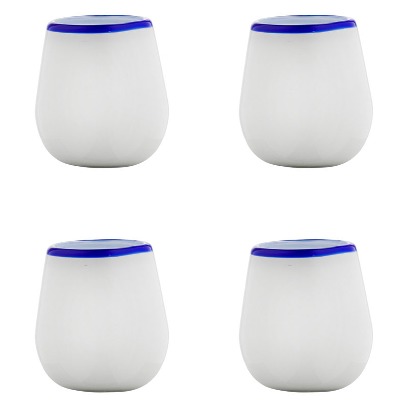 10 verres à pied mexicains 10 Strawberry Street Leon, blanc, Blanc
