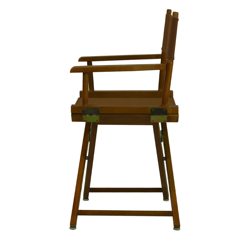 Chaise de réalisateur pliante 18 po, Chêne miel, Brun