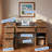 Farmhouse Office Desk With Charging Station, Storage Cabinet, Barn Door Design, File Drawer, Monitor Stand And Keyboard Tray-960953233