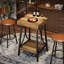 Table de bar industrielle à 2 niveaux, petite table haute de 23,62 pouces