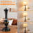 22'' Black Metal Table Lamp Set with 3-Way Touch control and USB A&C