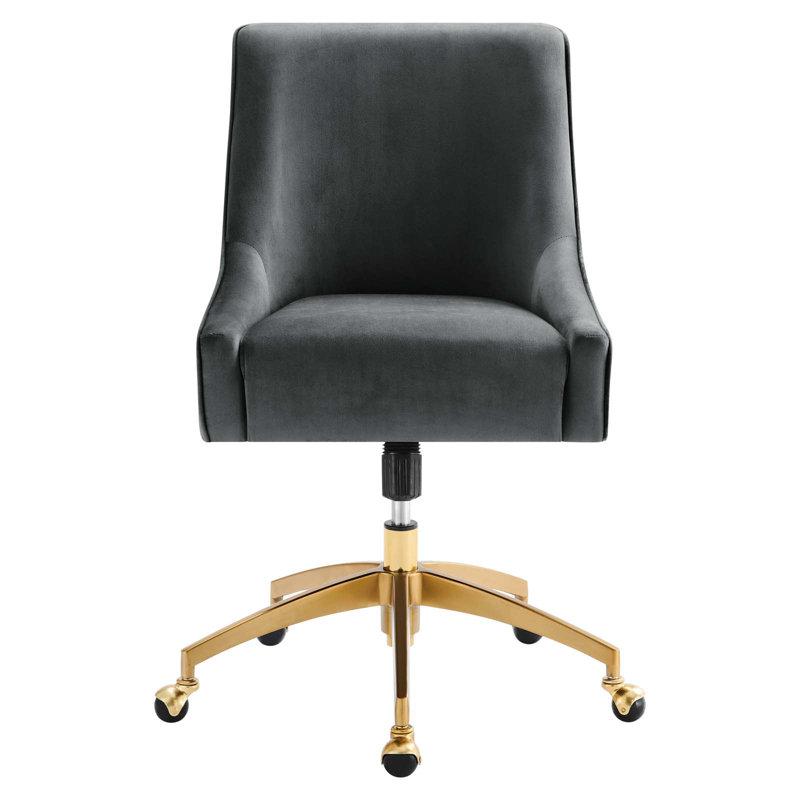 Modway Discern Performance Velvet Office Chair, Gray