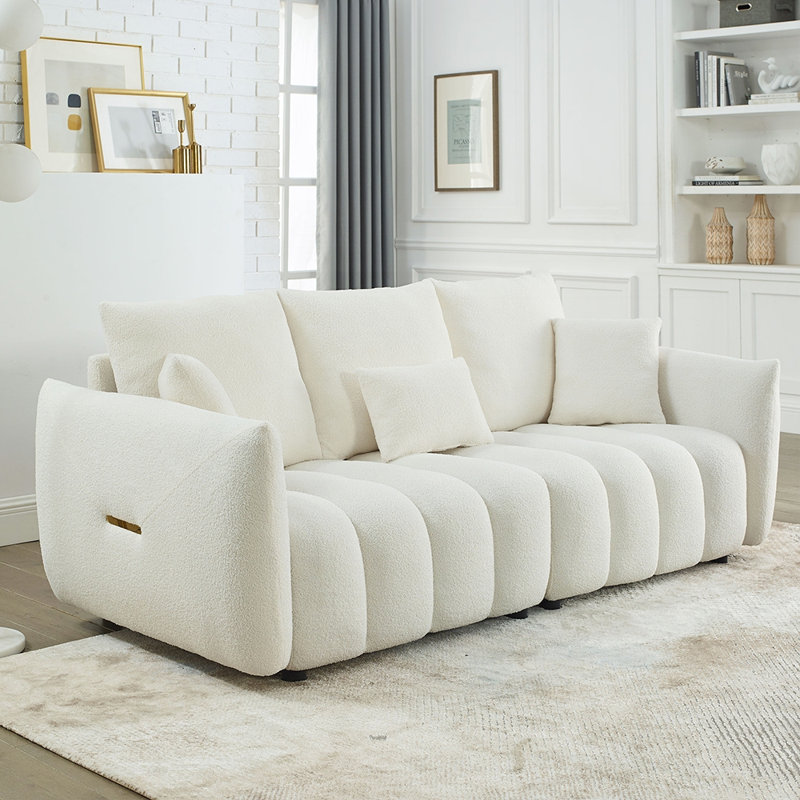 Canapé moderne en tissu Teddy, Beige