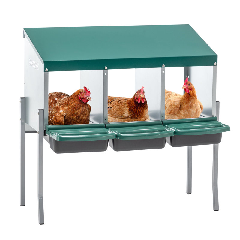 3 poules pondeuses avec des pattes et un couvercle pour la ferme de jardin en cage extérieure, des suites privées pour améliorer la qualité de la production d'œufs, un système de roulement à 3 œufs, une fonction de circulation de l'air,