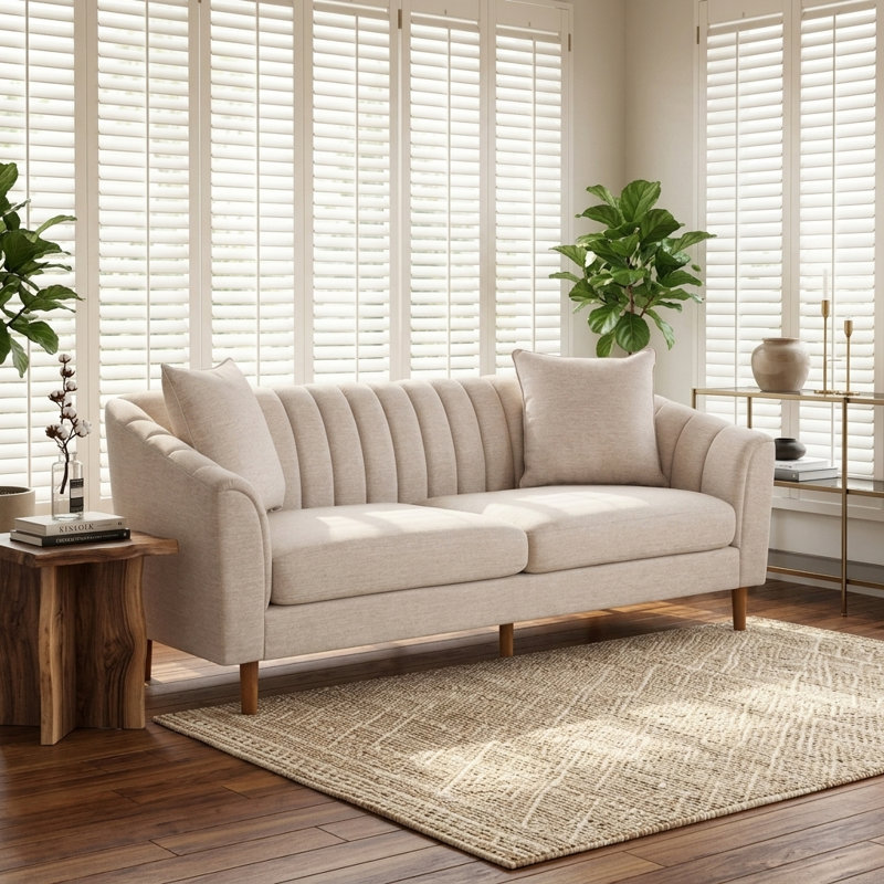Canapé 3 places, Beige Fabric