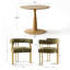 Ensemble de table de salle à manger pour 2 personnes avec table ronde et 2 fauteuils rembourrés en chenille-132839999