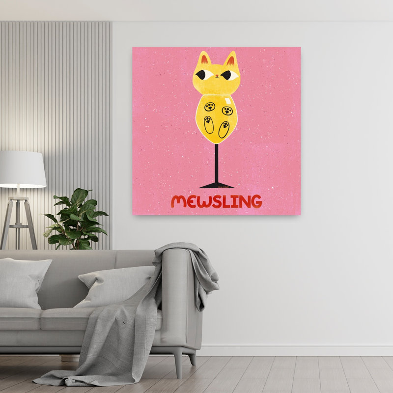 Art contemporain rétro, art de chat, H 48 po x l 48 po