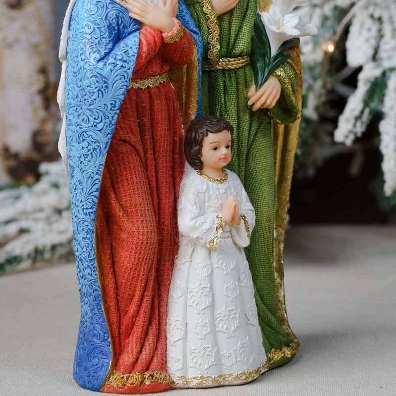 Statue de la Sainte-Famille, statue de Marie Joseph, cadeau de la Nativité, Catholique, 8.25, Green