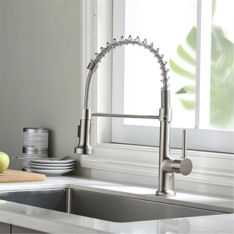 AWZTOO Pull Down Kitchen Faucet, Brushed Nickel