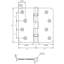 Charnières de porte à roulement à billes 4 po, angle de rayon de 1/4 po-97912241