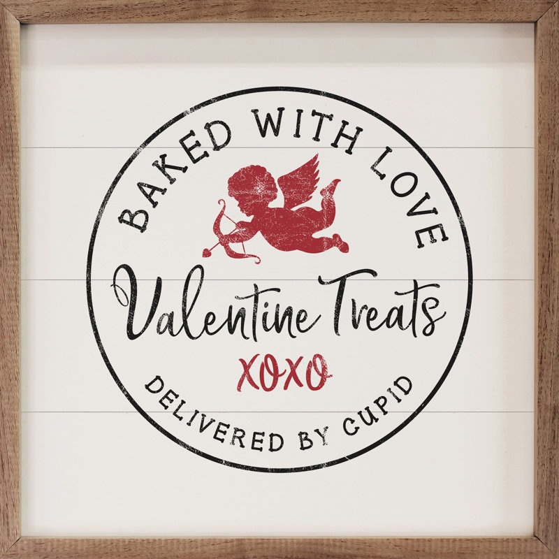 Valentine Treats Baked With Love - blanc, H 16 po x l 16 po