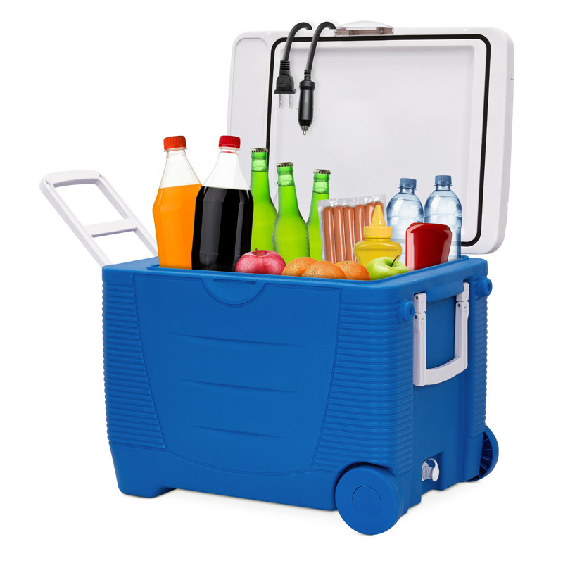 Ivation 50 Quarts Handheld Cooler with wheels in Blue