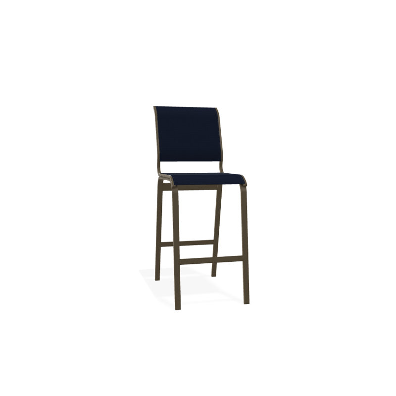 Tabouret de bar 29,5 po Holna, Bleu marine 13D Sunbrella®, Bois de plage texturé