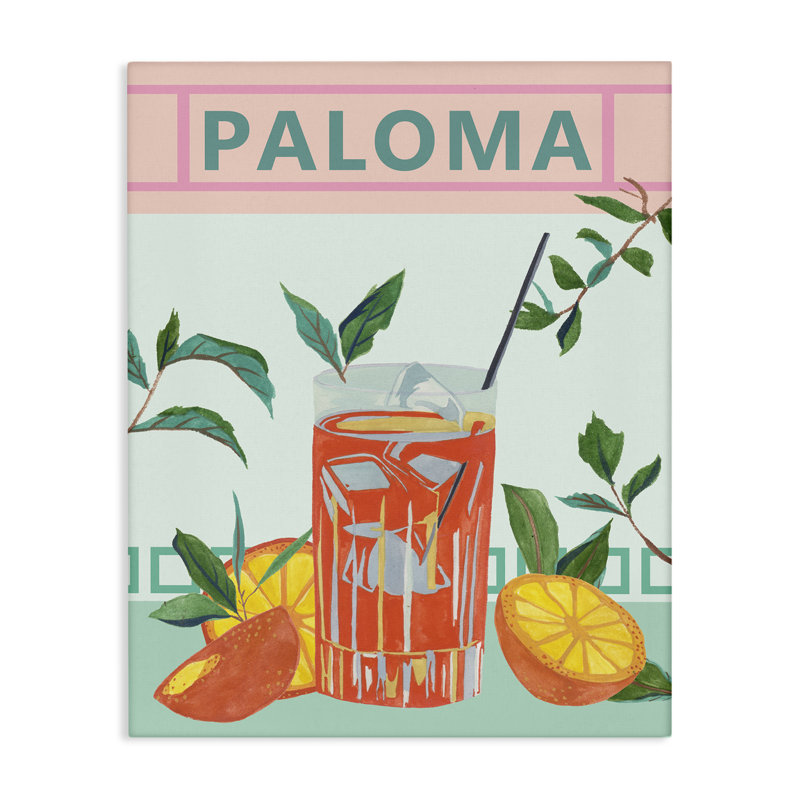  Art mural sur toile Paloma Tropical Cocktail par Melissa Wang, H 30 po x l 24 po
