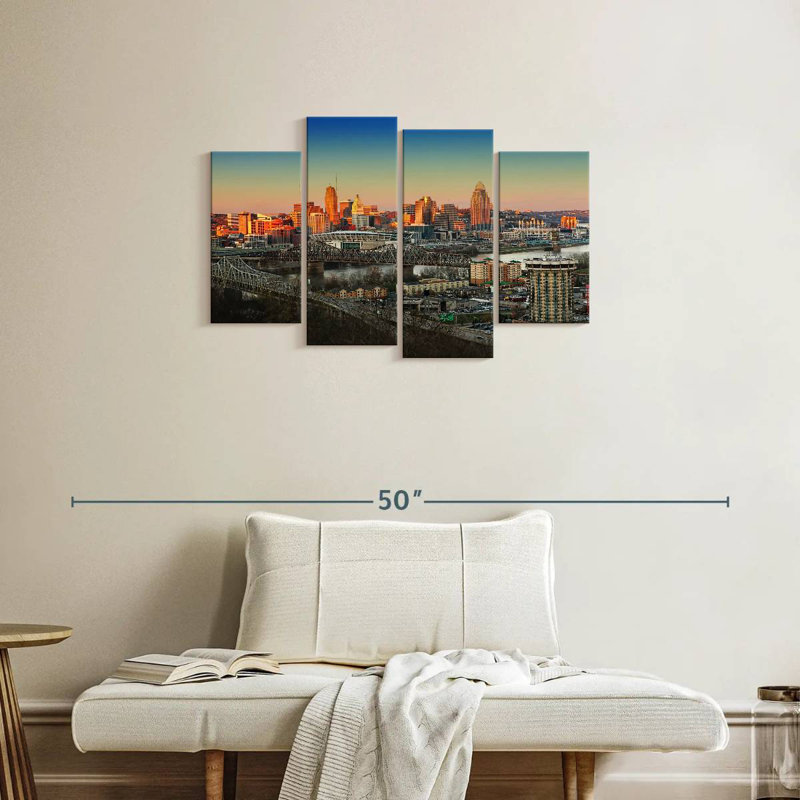 Hannes Cincinnati Sunset Skyline, 22" H x 36" W