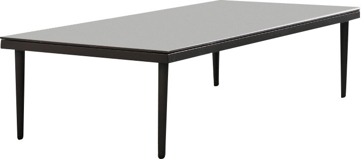 Hollins Rectangular Glass Metal Outdoor Coffee Table - 130 cm W 70 cm D