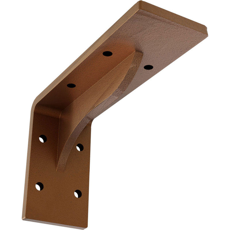 Support en acier Embrey, H 3,75 po x l 2 po x P 6 po, Cuivre martelé