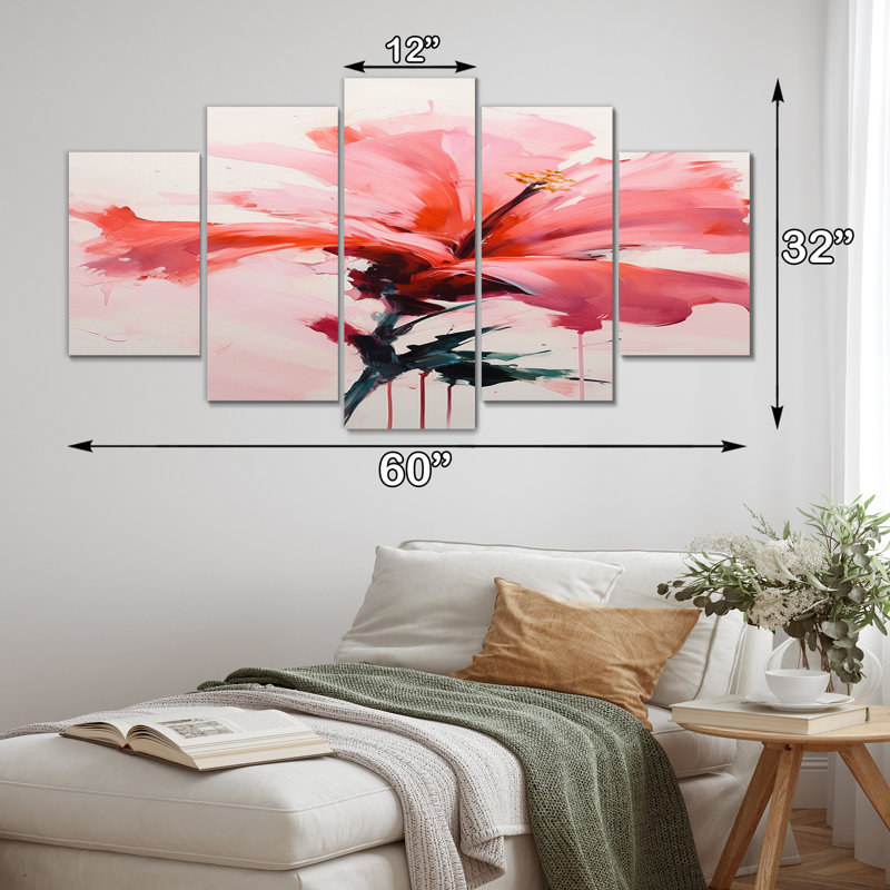 Lafe - impression d'art mural fleurs - 5 panneaux