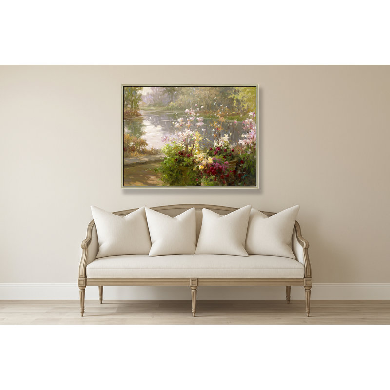 Riverside Blossoms Print, 32" H x 42" W, Brown