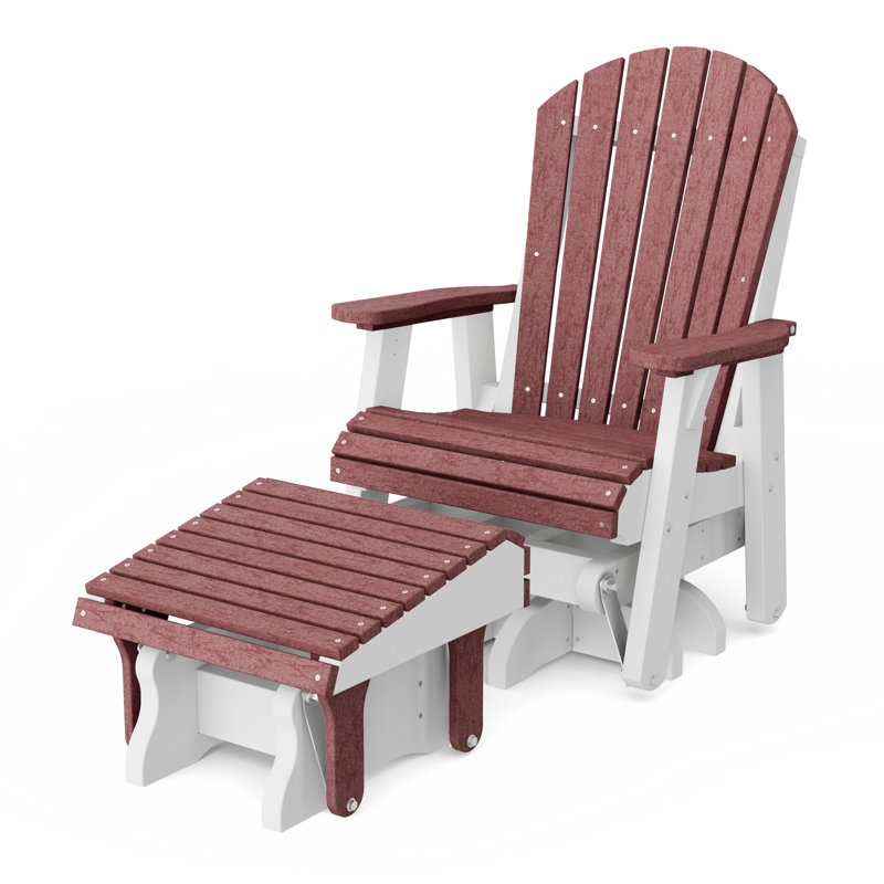 Fauteuil oscillant pivotant avec repose-pieds Heritage Adirondack, Cherrywood/White