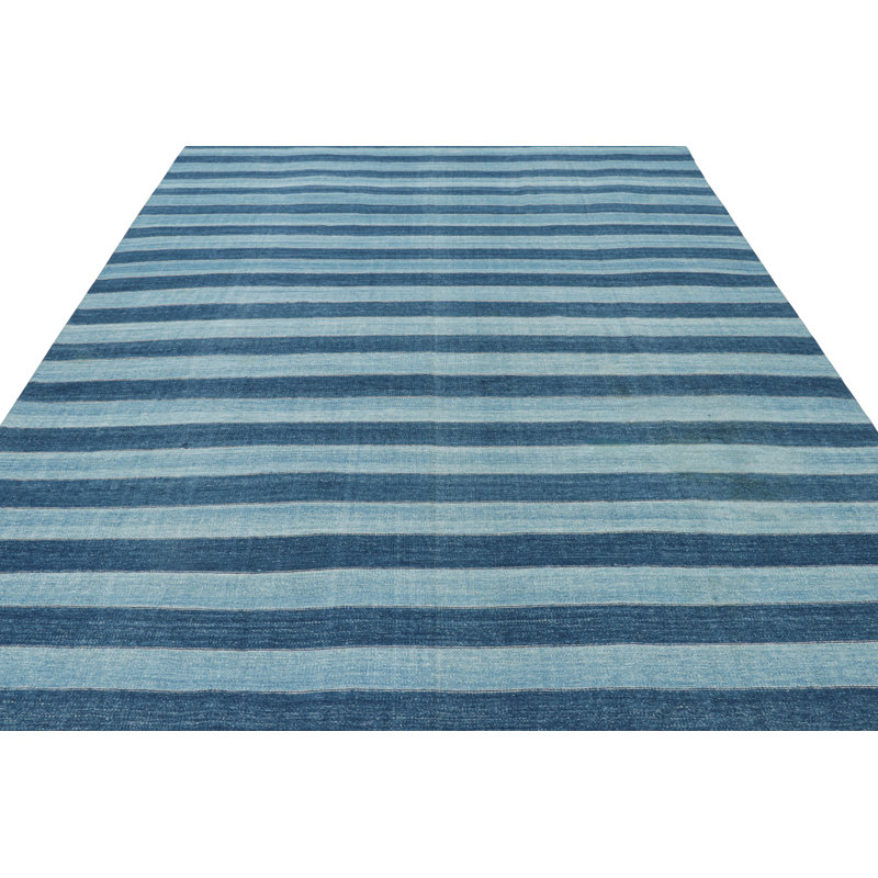 Kilim & Flat Weave Cotton Geometric Area Rug, Rectangle 12' x 15'