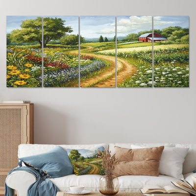 «Green and Yellow Landscape Farm Fresh I», ensemble de reproductions d'art mural