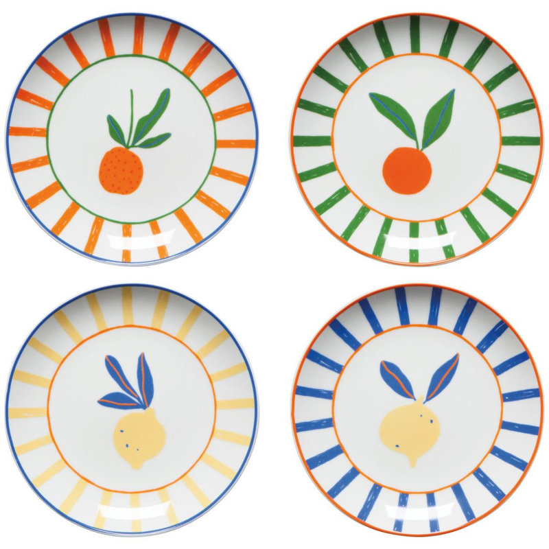 Set of12 Appie Plates Citrus Burst