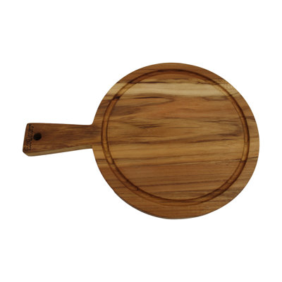 Personalized Cutting Board, 14" Round  with Handle, FSC Certified  Edge Grain with Juice Groove, Carving Board for Kitchen & Prep